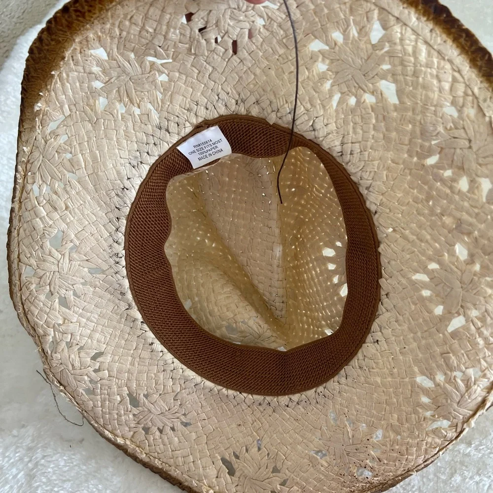 Stylish Cream and Brown Women's Straw Hat